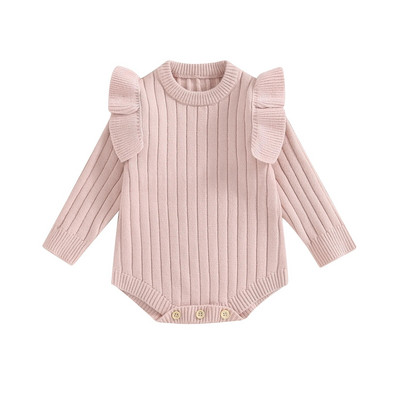 ma&baby 0-18M Βρέφος Νεογέννητο Κοριτσάκι Romper Knit Ruffle Μακρυμάνικο Jumpsuit Ζεστό Φθινόπωρο Χειμώνας Παιδικά Ρούχα