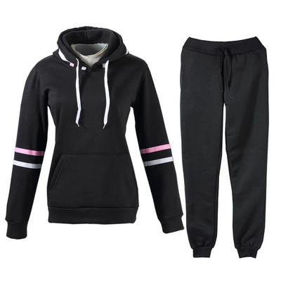 Női kétrészes szett ruhák őszi női tréningruha cipzáras felső és nadrág alkalmi sport ruha téli 2 részes női szett