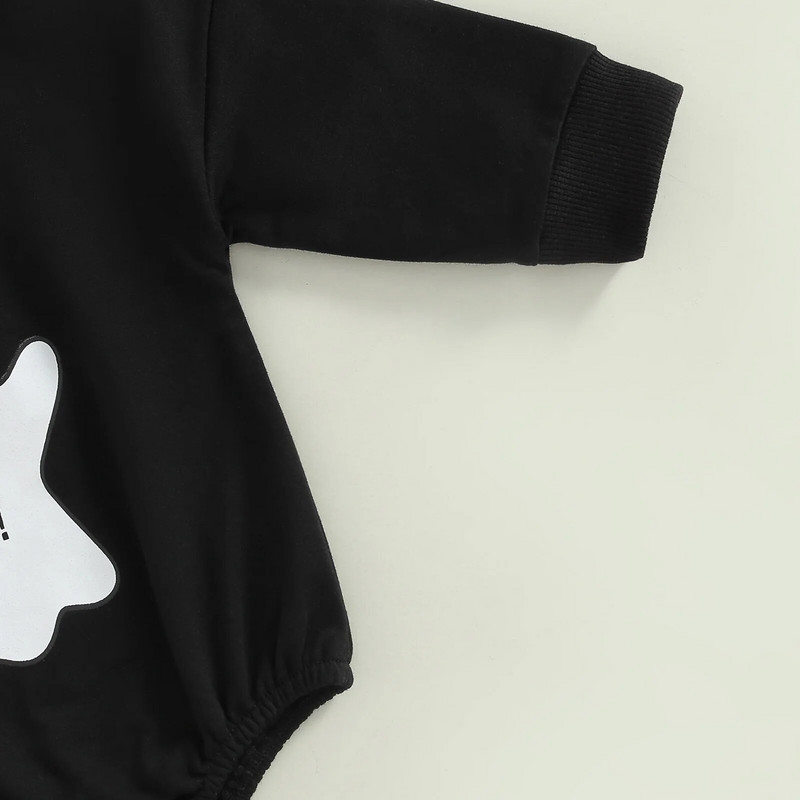 Ma&Baby 0-18M Halloween Baby Romper Újszülött csecsemő fiú lány Ghost Print Jumpsuit jelmez hosszú ujjú játszóruha ruházat