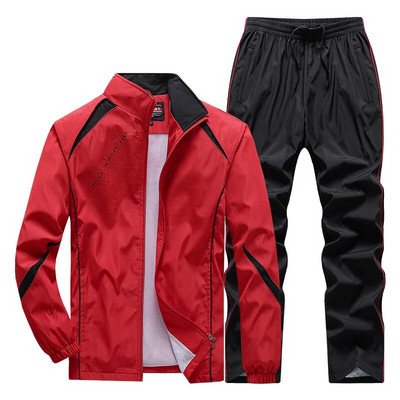 Ανδρικά σετ Δύο τεμαχίων Αθλητική φόρμα Casual Jacke με φερμουάρ + Φούτερ Harajuku Αθλητικές φόρμες μπάσκετ Ανοιξιάτικες φθινοπωρινές φόρμες