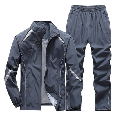 Ανδρικά σετ Δύο τεμαχίων Αθλητική φόρμα Casual Jacke με φερμουάρ + Φούτερ Harajuku Αθλητικές φόρμες μπάσκετ Ανοιξιάτικες φθινοπωρινές φόρμες