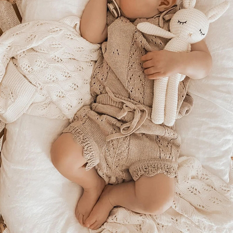 Nyári ruhák újszülött babáknak fiúknak, lányoknak, masszív, fűzős, kötött, hát nélküli nadrágok + húzózsinóros rövidnadrágok strandgarnitúrák