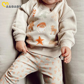 ma&baby 3-24M Χριστουγεννιάτικα Νεογέννητα Βρεφικά Σετ Ρούχα Κοριτσιού Βρέφος Σετ καπέλο ελάφι με στάμπα μακρυμάνικο παντελόνι Χριστουγεννιάτικες στολές