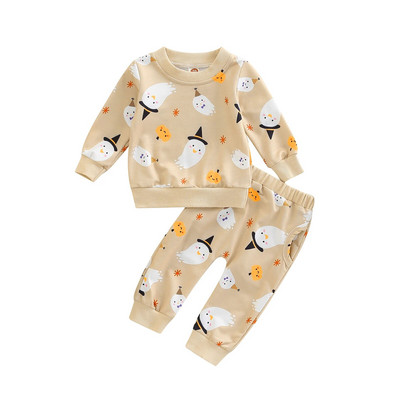 ma&baby 0-2Y Halloween νήπιο βρέφος Παιδί Βρέφος αγόρια κορίτσια Ρούχα Σετ κολοκύθας φάντασμα μακρυμάνικο παντελόνι Κοστούμια