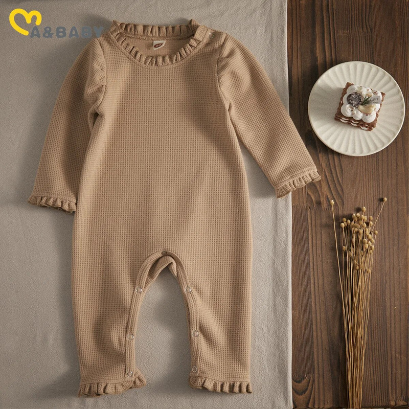 Ma&Baby 0-18M újszülött csecsemő kislány kisgyermek ruházat fodros kombiné őszi tavaszi játszóruha