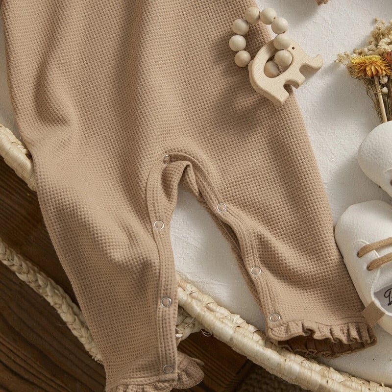 Ma&Baby 0-18M újszülött csecsemő kislány kisgyermek ruházat fodros kombiné őszi tavaszi játszóruha