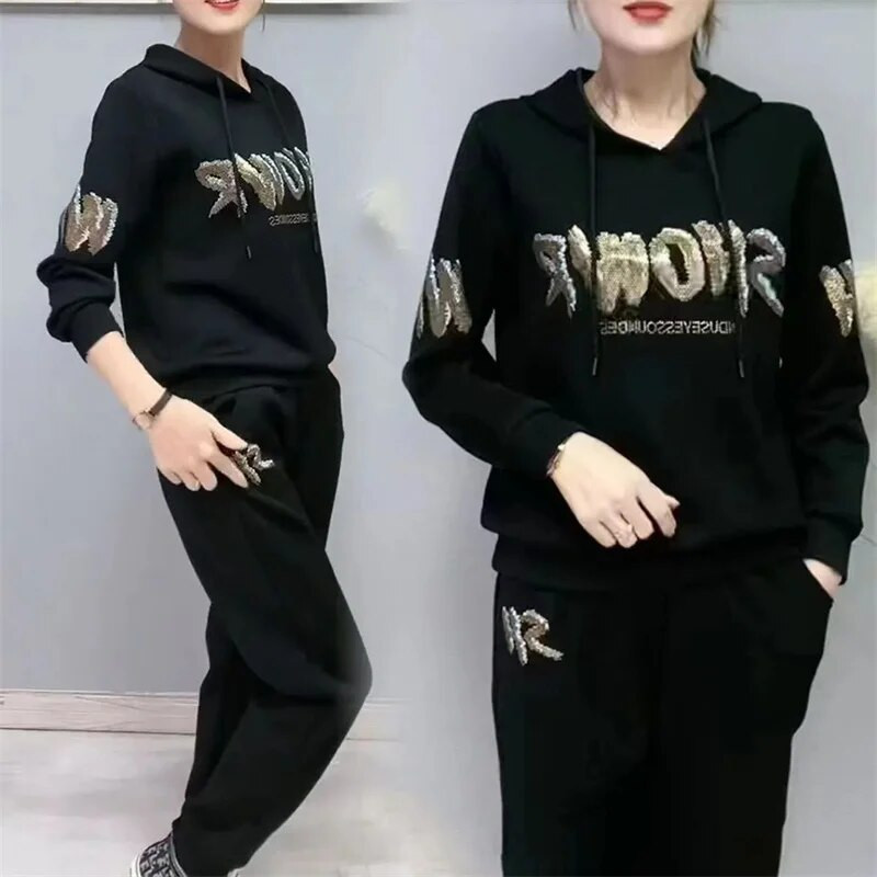 Női ruházat Őszi téli sport pulóverek öltöny Alkalmi tréningruha női kétrészes öltöny Női pulóverek és nadrág szett ruhák