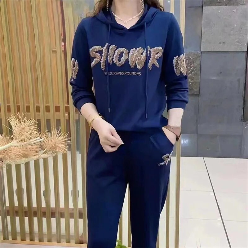 Női ruházat Őszi téli sport pulóverek öltöny Alkalmi tréningruha női kétrészes öltöny Női pulóverek és nadrág szett ruhák