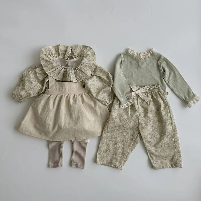 Tavasz és nyár lány csipkedekorációs masnis nadrágok baba bő virágos alkalmi nadrágok tipegő strapabíró sokoldalú vékony nadrágok lányoknak