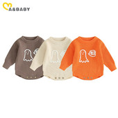 ma&baby 0-24M Απόκριες Νεογέννητο Βρέφος Μωρό Αγόρι Κοριτσάκι Χαριτωμένο κέντημα μακρυμάνικο πλεκτό φόρμα