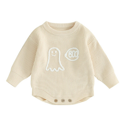 ma&baby 0-24M Απόκριες Νεογέννητο Βρέφος Μωρό Αγόρι Κοριτσάκι Χαριτωμένο κέντημα μακρυμάνικο πλεκτό φόρμα