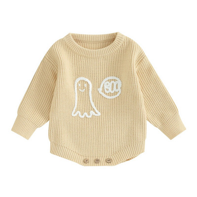 ma&baby 0-24M Απόκριες Νεογέννητο Βρέφος Μωρό Αγόρι Κοριτσάκι Χαριτωμένο κέντημα μακρυμάνικο πλεκτό φόρμα
