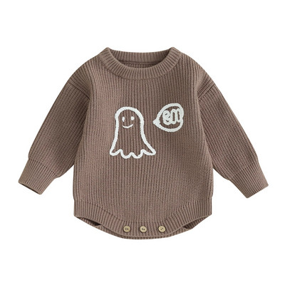 ma&baby 0-24M Απόκριες Νεογέννητο Βρέφος Μωρό Αγόρι Κοριτσάκι Χαριτωμένο κέντημα μακρυμάνικο πλεκτό φόρμα
