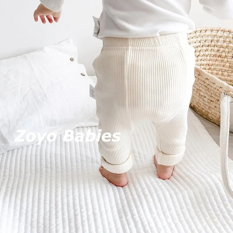 Őszi Téli Tipegő Babanadrág Alkalmi Pamut Elasztikus Nadrág Derék Gyerekek Fiúk Lányok Leggingsek Ruházat Gyerekek Csecsemőnadrágok
