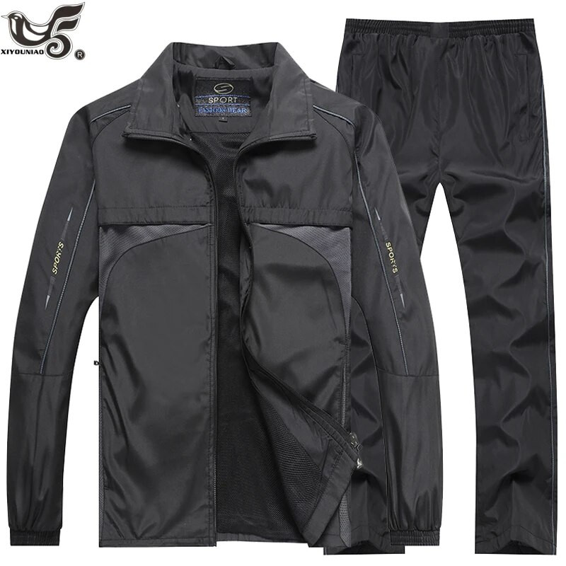 Új férfi tavaszi őszi szett felsőruházat Férfi sportruházat 2 részes szett sportruha kabát+nadrág melegítő ruha Férfi Kis szörnyeteg tréningruha