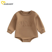 ma&baby 0-18M Νεογέννητο Βρέφος Romper Νήπιο αγόρι Κοριτσάκι Επιστολή εκτύπωσης μακρυμάνικη ολόσωμη φόρμα Playsuit Φθινοπωρινή άνοιξη Ρούχα