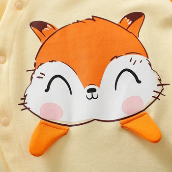 Prowow Cartoon Fox Baby Boys Girls Clothes 0-18M Cotton Cute Romper Bodysuit Спално облекло за новородени Детски гащеризони