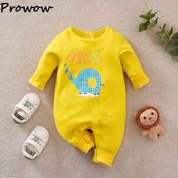 Prowow Cartoon Fox Baby Boys Girls Clothes 0-18M Cotton Cute Romper Bodysuit Спално облекло за новородени Детски гащеризони