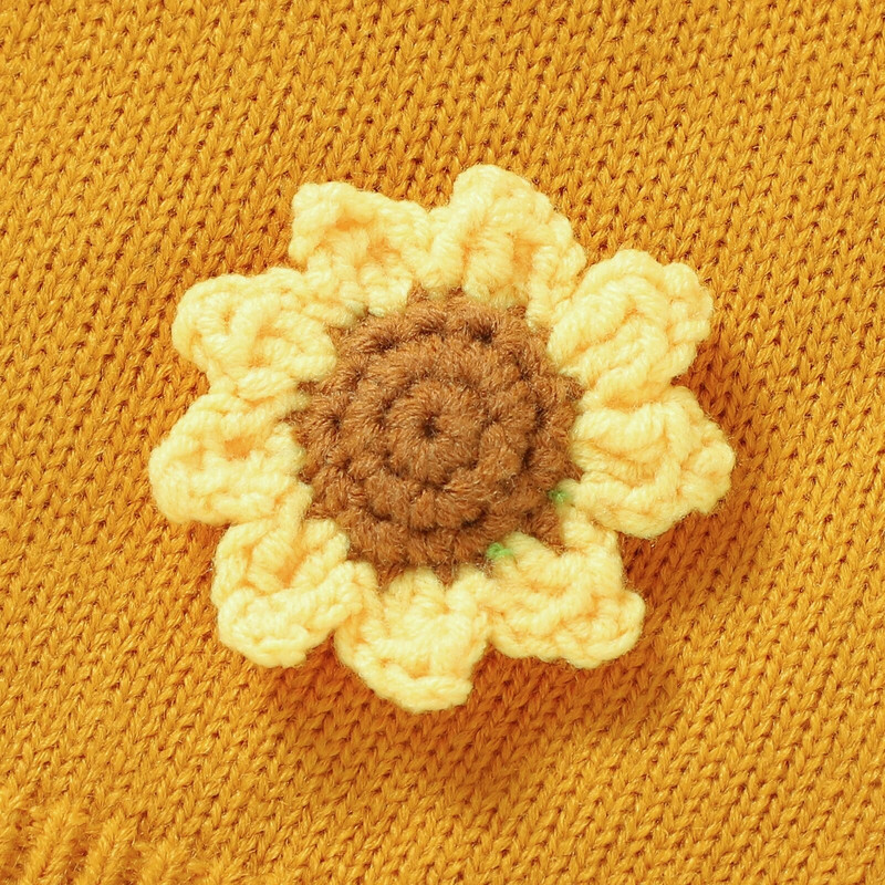 ma&baby 6M-3Y Mala dojenčad Djeca Djevojčice Pleteni džemper dugih rukava Suncokret Odjeća Jesen Zima Odjeća