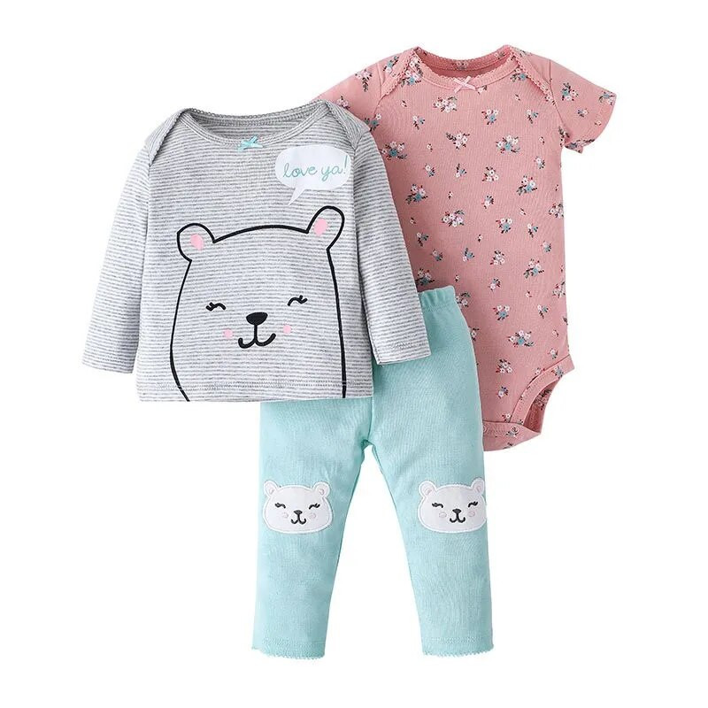 Csecsemő baba fiú lány ruhák 0-24 hónap 2022 őszi minőségi puha 100% pamut felsők + nadrág + nadrág 3 DB Újszülött Bebe lány ruházati készletek