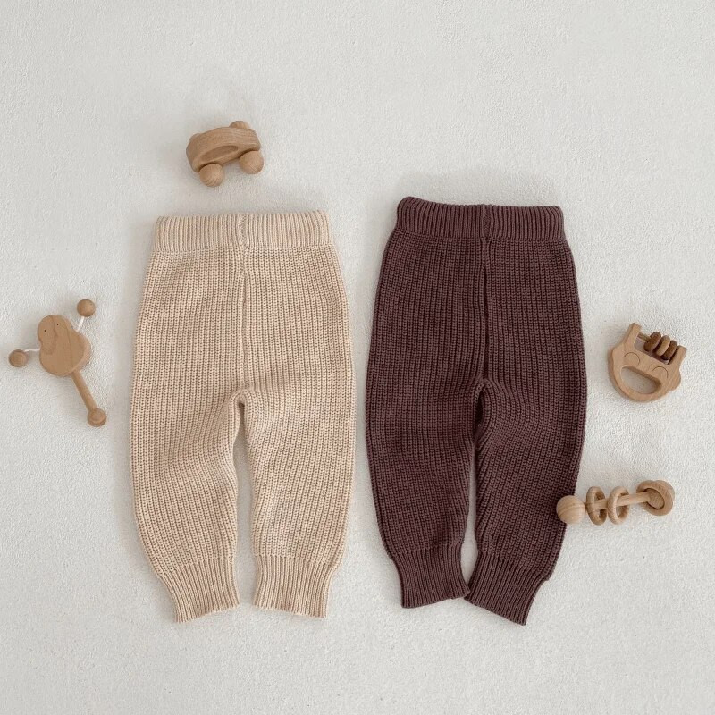 Újszülött baba lány fiú pamut kötött nadrág tavasz ősz gyermek középső derék alsó alkalmi egyszínű nadrág babaruha 3M-2Y
