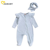 ma&baby 0-24M Νεογέννητο Βρέφος Βρέφος αγόρι Κοριτσάκι Μαλακό πλεκτό μακρυμάνικο ρόμπα + κεφαλόδεσμος φθινοπωρινή άνοιξη