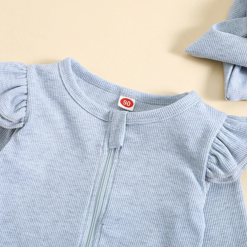 ma&baby 0-24M újszülött csecsemő kisfiú lány jumpsuit puha kötött hosszú ujjú nadrág + fejpántos őszi tavaszi ruhák