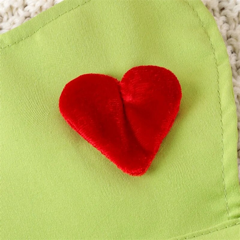 Kislány 2 db karácsonyi ruhák, ujjatlan kötőfék ruha + lábmelegítő szett, zöld szörny jelmez