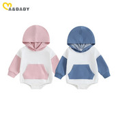 ma&baby 0-18M Νεογέννητο Βρέφος Κοριτσάκι Αγόρι Romper Μακρυμάνικο με κουκούλα συνονθύλευμα Φθινοπωρινά ανοιξιάτικα ρούχα