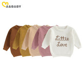 ma&baby 0-18M Νεογέννητο Βρέφος Βρέφος Κοριτσάκι Αγόρι Πουλόβερ Μακρυμάνικο Πλήρωμα Λαιμόκοψη Χειμωνιάτικο Ζεστό Πλεκτό Πουλόβερ Ζεστά Ρούχα