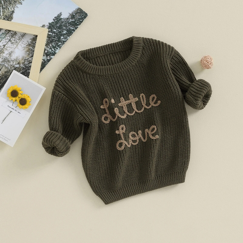 ma&baby 0-18M újszülött csecsemő baba lány fiú pulóver hosszú ujjú, nyakú betűk Téli meleg kötött pulóver meleg ruhák