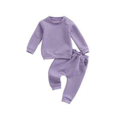 Ma&Baby 0-24M Νεογέννητο Βρεφικά Σετ Βρεφικά Ρούχα Βρεφικά Βρεφικά Μακρυμάνικα παντελόνια Φθινοπωρινά ζεστά ελαστικά μονόχρωμα μπλουζάκια