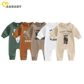 ma&baby 0-12M Νεογέννητο Βρέφος Βρέφη Κοριτσάκια Αγόρια Μακρυμάνικη Ολόσωμη φόρμα αγελάδας Εκτύπωση Φθινοπωρινή άνοιξη Casual ρούχα για μικρά παιδιά