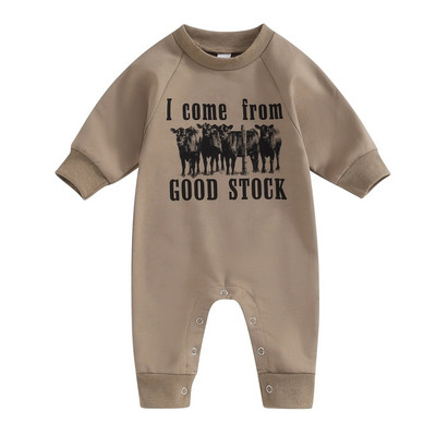 ma&baby 0-12M Νεογέννητο Βρέφος Βρέφη Κοριτσάκια Αγόρια Μακρυμάνικη Ολόσωμη φόρμα αγελάδας Εκτύπωση Φθινοπωρινή άνοιξη Casual ρούχα για μικρά παιδιά