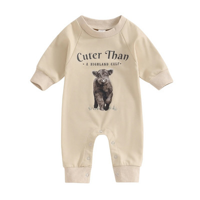 ma&baby 0-12M Νεογέννητο Βρέφος Βρέφη Κοριτσάκια Αγόρια Μακρυμάνικη Ολόσωμη φόρμα αγελάδας Εκτύπωση Φθινοπωρινή άνοιξη Casual ρούχα για μικρά παιδιά