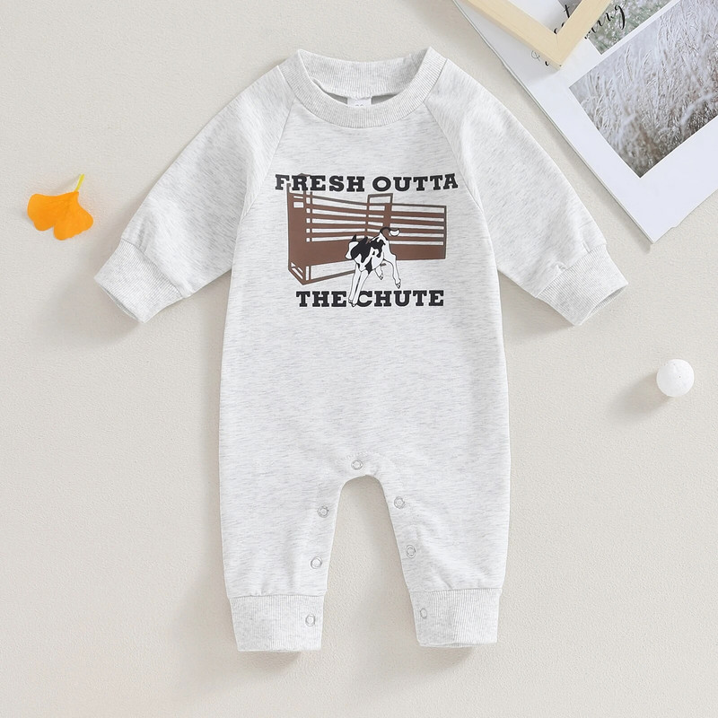 ma&baby 0-12M újszülött csecsemő csecsemő lány fiú jumpsuit, hosszú ujjú, tehén levélnyomat őszi tavaszi alkalmi kisgyermek ruházat