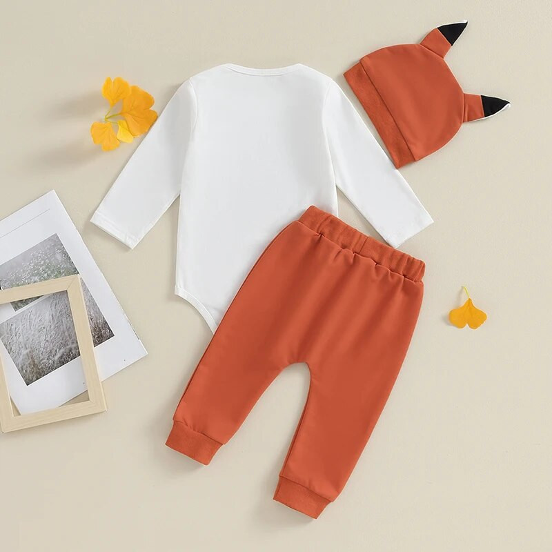 Ma&baby 6-18M újszülött csecsemő baba lány fiú ruha készlet betű hosszú ujjú nadrág nadrág róka fül sapka tavaszi őszi ruhák