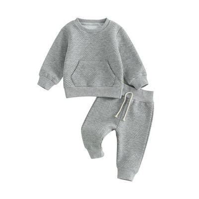 ma&baby 0-3Y νήπιο Νεογέννητο Αγοράκι Κοριτσάκι Σετ Ρούχα Φθινοπωρινής Άνοιξης Casual outfits Μονόχρωμα μακρυμάνικα παντελόνια