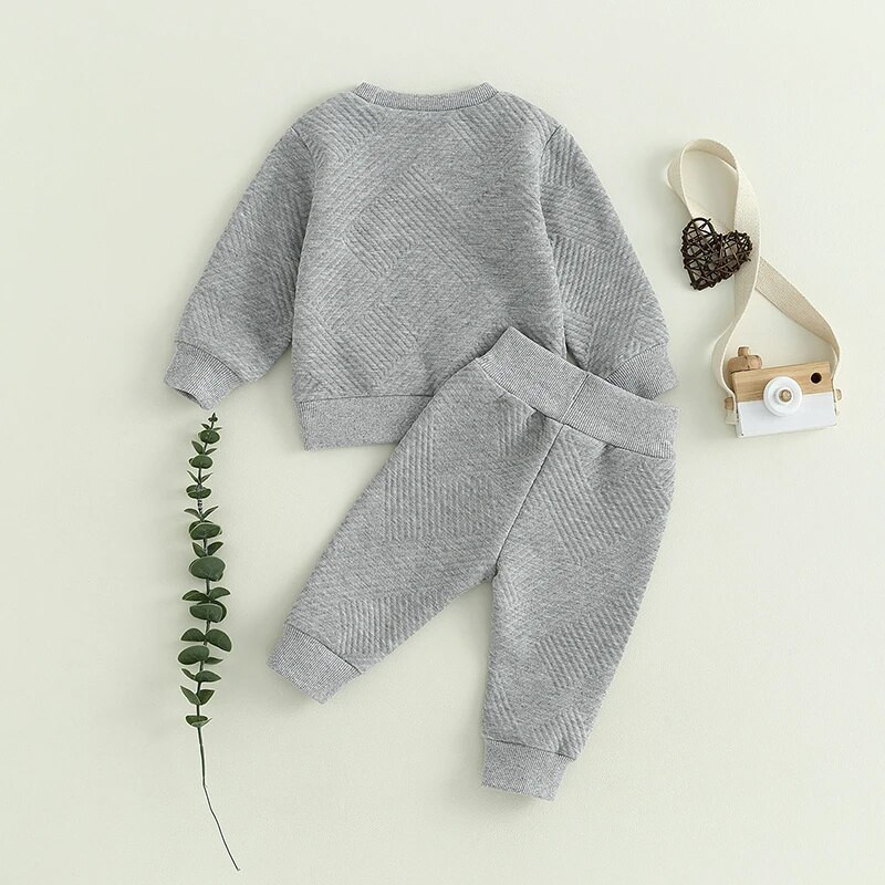 ma&baby 0-3Y Tipegő Újszülött Kisfiú Lány Ruhakészletek Őszi Tavaszi Alkalmi ruhák Egyszínű hosszú ujjú felsők Nadrág