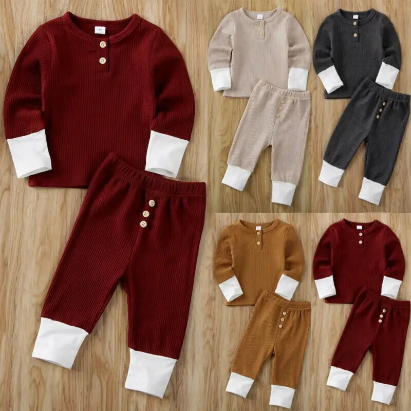 Pudcoco gyors kiszállítás 0-24M kisgyermek kislány kisfiú ruhakészlet pamut hosszú ujjú pulóver felső nadrág csecsemő ruhák szett