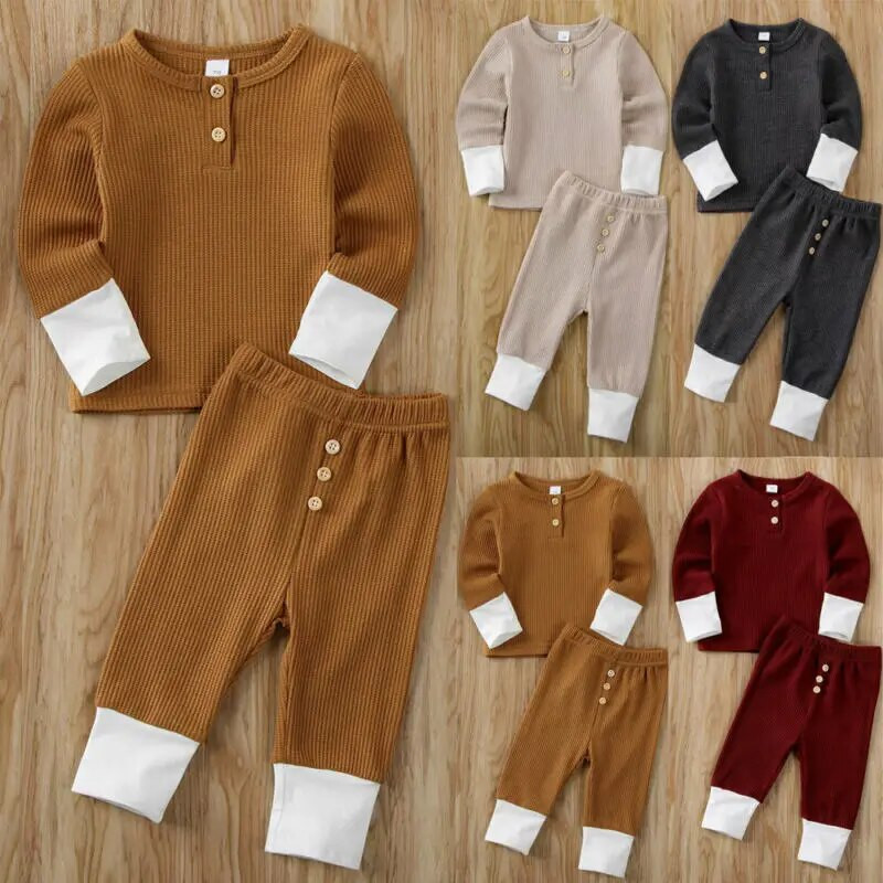 Pudcoco gyors kiszállítás 0-24M kisgyermek kislány kisfiú ruhakészlet pamut hosszú ujjú pulóver felső nadrág csecsemő ruhák szett