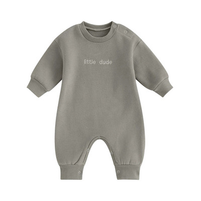 ma&baby 0-18M Νεογέννητο Βρέφος Βρέφος Αγόρια Κοριτσάκι Jumpsuit Letter Κέντημα Μακρυμάνικο Romper Ζεστά Φθινοπωρινά Χειμερινά Ρούχα 828ΕΚΠΤΩΣΗ 15-5