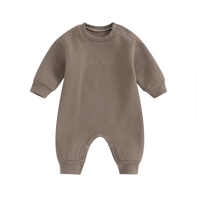 ma&baby 0-18M Νεογέννητο Βρέφος Βρέφος Αγόρια Κοριτσάκι Jumpsuit Letter Κέντημα Μακρυμάνικο Romper Ζεστά Φθινοπωρινά Χειμερινά Ρούχα 828ΕΚΠΤΩΣΗ 15-5