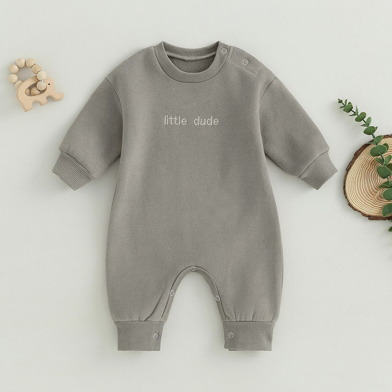 ma&baby 0-18M újszülött csecsemő csecsemő fiú fiú lány jumpsuit levél hímzés hosszú ujjú nadrág meleg ősz téli ruházat 828AKCIÓ 15-5