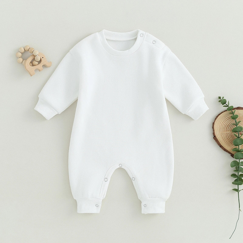 ma&baby 0-18M újszülött csecsemő csecsemő fiú fiú lány jumpsuit levél hímzés hosszú ujjú nadrág meleg ősz téli ruházat 828AKCIÓ 15-5
