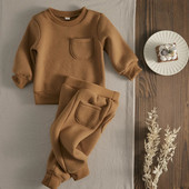 Ma&Baby 0-24M Ζεστό νήπιο Νεογέννητο Βρέφος Βρέφος αγόρι κοριτσάκι Σετ Πιο χοντρά μακρυμάνικα παντελόνια Casual outfits αθλητική φόρμα