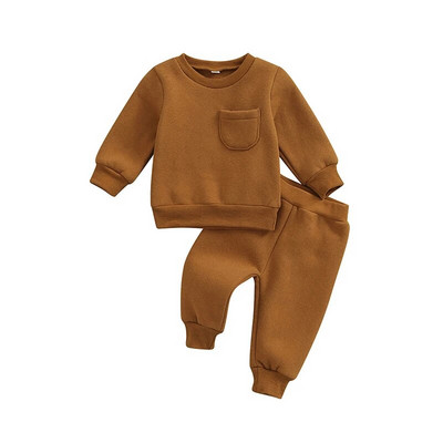 Ma&Baby 0-24M Ζεστό νήπιο Νεογέννητο Βρέφος Βρέφος αγόρι κοριτσάκι Σετ Πιο χοντρά μακρυμάνικα παντελόνια Casual outfits αθλητική φόρμα