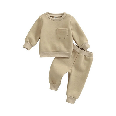 Ma&Baby 0-24M Ζεστό νήπιο Νεογέννητο Βρέφος Βρέφος αγόρι κοριτσάκι Σετ Πιο χοντρά μακρυμάνικα παντελόνια Casual outfits αθλητική φόρμα