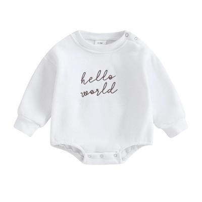 ma&baby 0-6M Νεογέννητο Βρέφος Αγοράκι Κοριτσάκι Romper Μακρυμάνικο Κέντημα Γράμματα Ολόσωμη φόρμα Χαριτωμένη νήπιο Φθινοπωρινή Άνοιξη Ρούχα