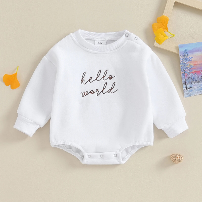 ma&baby 0-6M újszülött csecsemő kisfiú lány nadrág hosszú ujjú hímzés betűk jumpsuit Aranyos kisgyermek őszi tavaszi ruházat